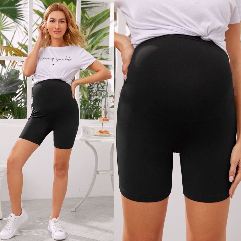 SHEIN*MATERNITY* Solid Biker Shorts